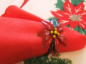 Vintage Poinsettia Napkin Rings