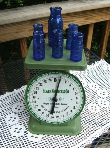 Sears Scale Sporting Some Blue Pharmacy Bottles